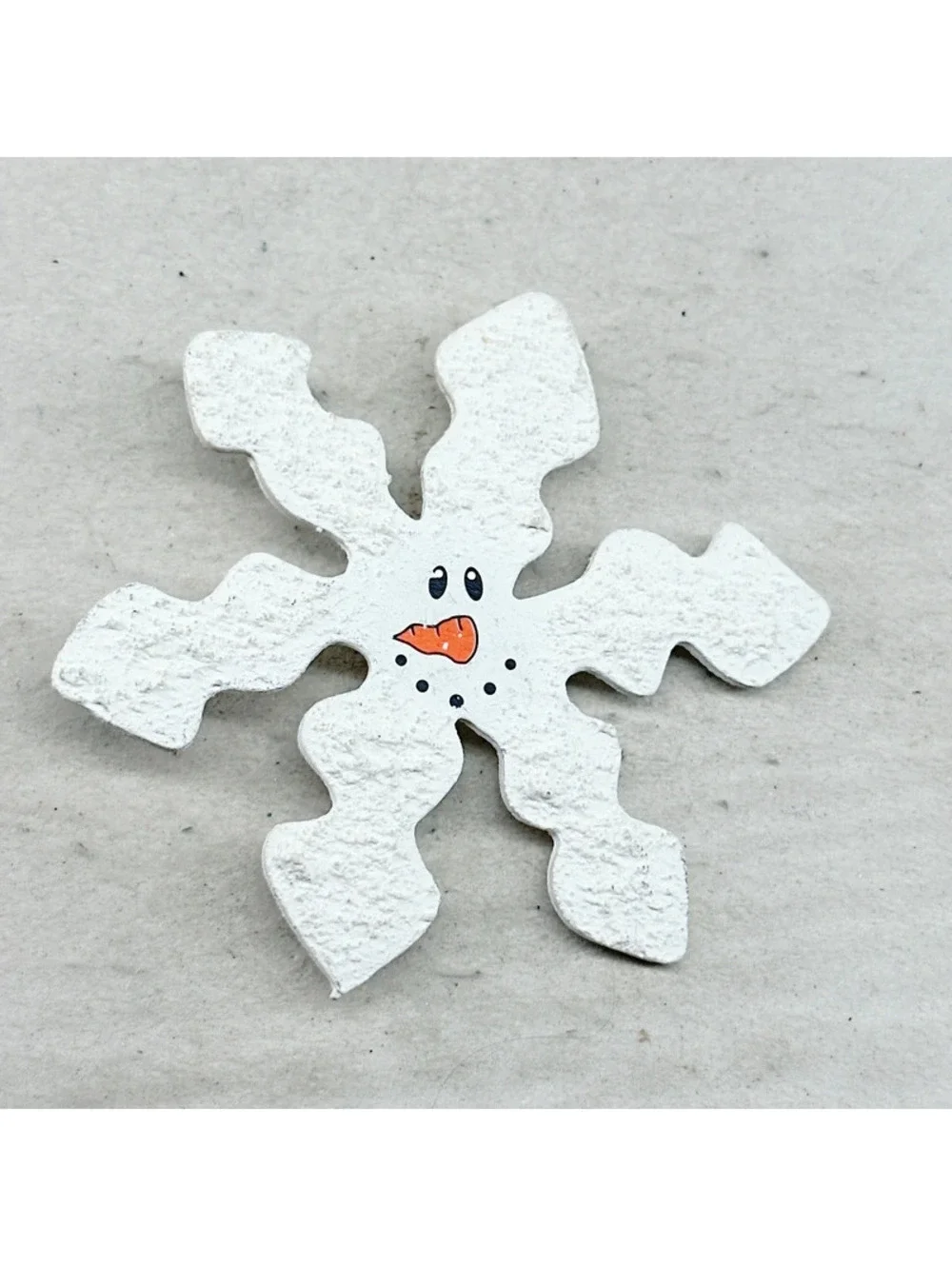 370u. Handmade Wood Snowman Brooch